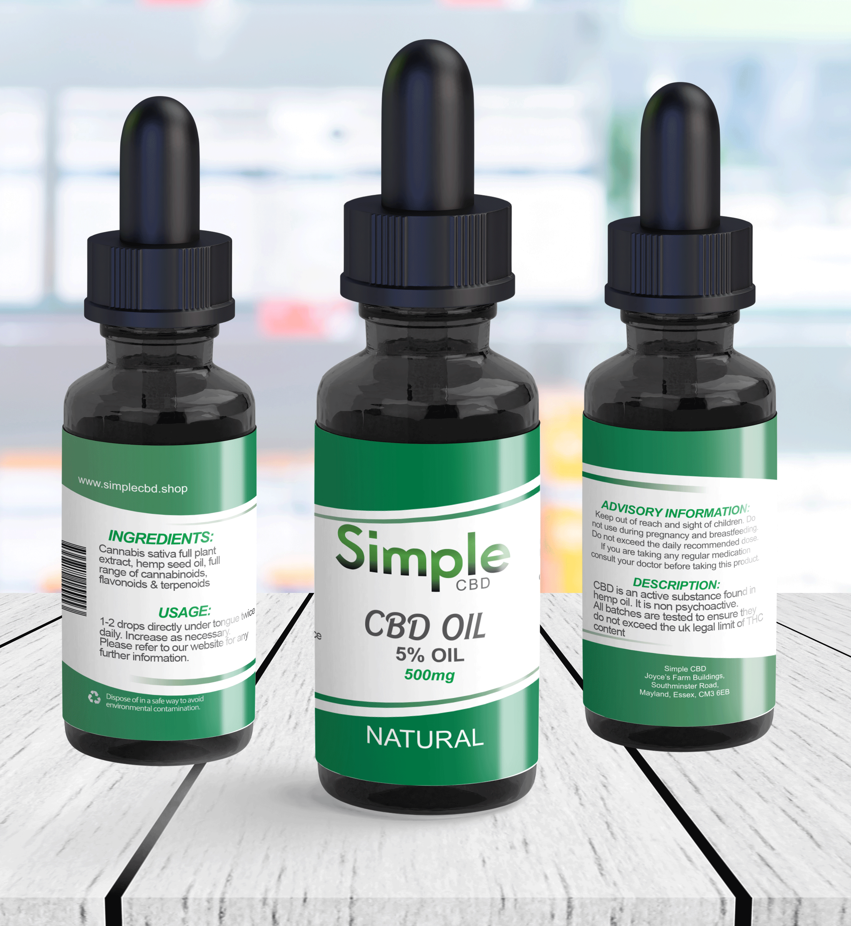 Monthly Subscription 500mg (5%) Golden CBD oil  in a 10ml bottle